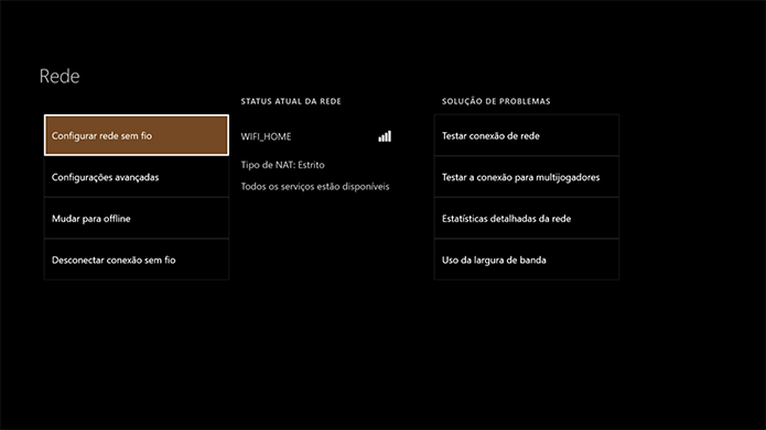 Veja o status da Xbox Live no menu (Foto: Reprodução/Murilo Molina)