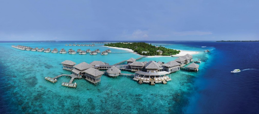 Six Senses Laamu, na ilha de Olhuveli, nas Maldivas. — Foto: Reprodução