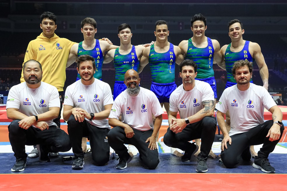 Patrick Sampaio, Diogo Soares, Yuri Guimarães, Caio Souza, Arthur Nory e Lucas Bitencourt — Foto: Ricardo Bufolin/CBG