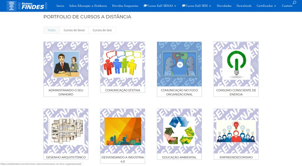 SENAI é uma das instituições que oferece cursos online gratuitos — Foto: Reprodução/SENAI