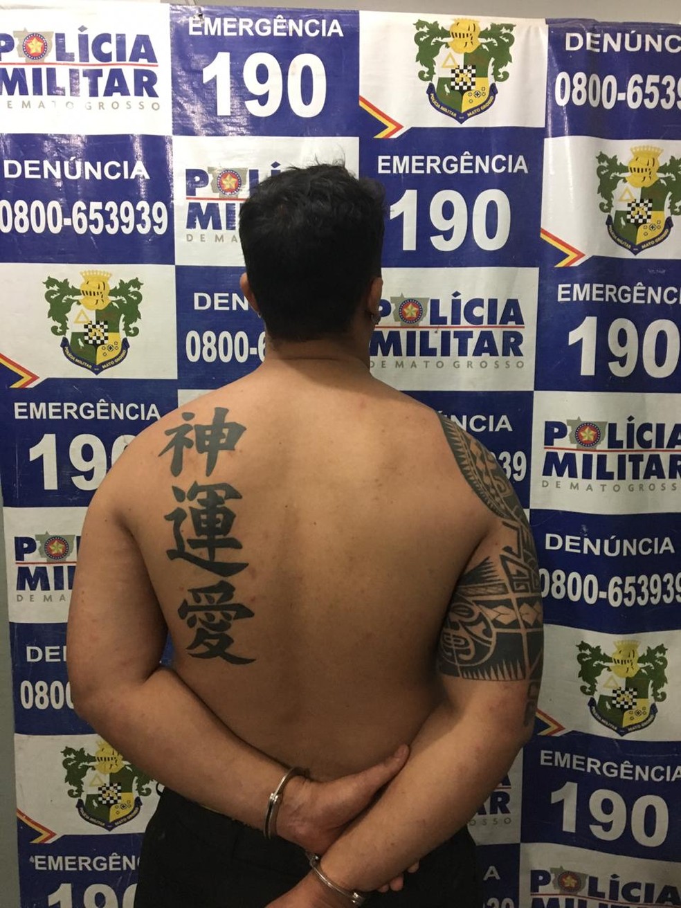 Bruno de Lima Pereira, de 27 anos, foi preso suspeito de matar porteira em Rondonópolis — Foto: Polícia Militar de Rondonópolis/Divulgação