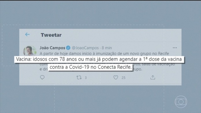 Recife Anuncia Vacinacao Para Idosos A Partir De 78 Anos Contra Covid 19 Pernambuco G1