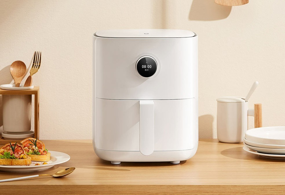 Mi Smart Air Fryer permite o agendamento inteligente com até 24h de antecedência — Foto: Divulgação/ Xiaomi