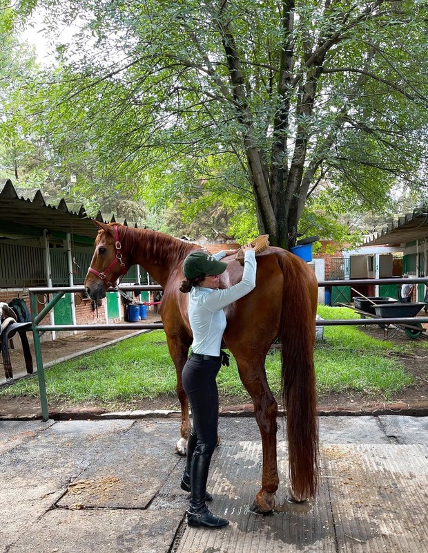 Estrela mexicana, Camila Sodi posa com cavalo (Foto: Reprodução/Instagram)