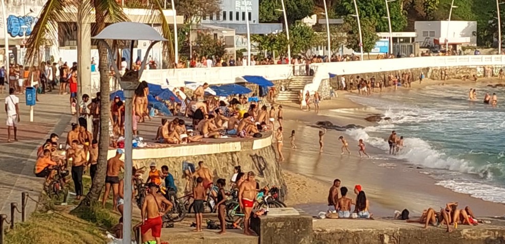 Praia do Porto da Barra, em Salvador — Foto: Thiago Lordelo/Arquivo pessoal 