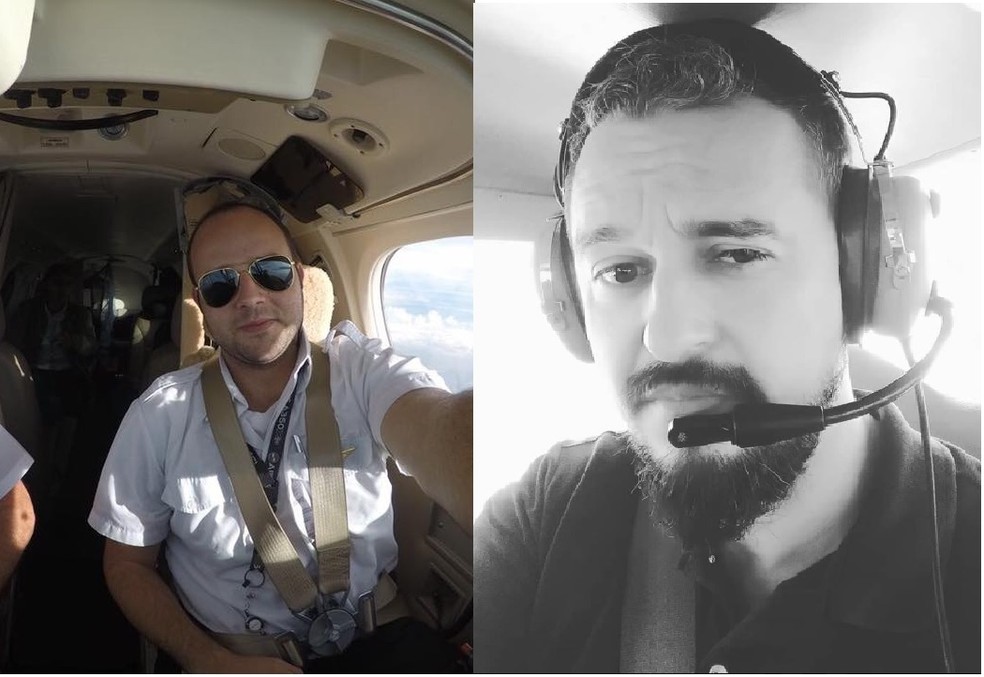 Abraão Farias e Linaldo Xavier, diretores do Aeroclube de Alagoas, pilotavam o avião onde estava o cantor Gabriel Diniz, e que caiu no interior de Sergipe — Foto: Reprodução/Facebook