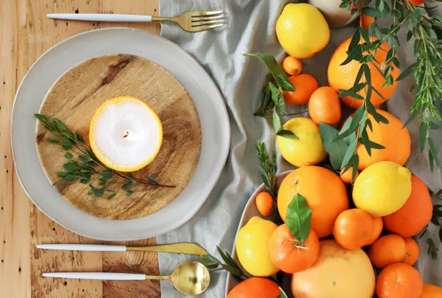 Laranjas na decoração da mesa: ideia para as festas de fim de ano (Foto: Reprodução / Blog Lovin)