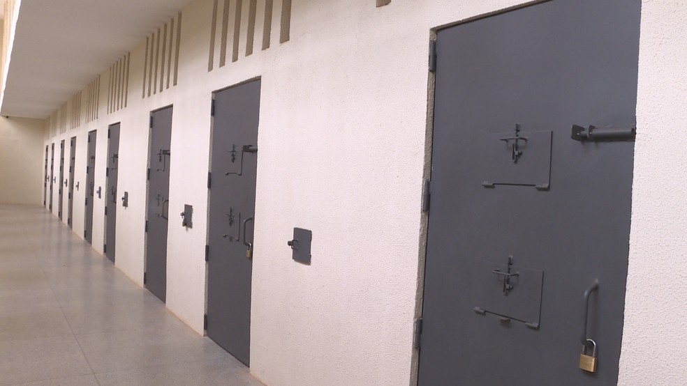 Ala da Penitenciária Federal do DF — Foto: Reprodução/TV Globo