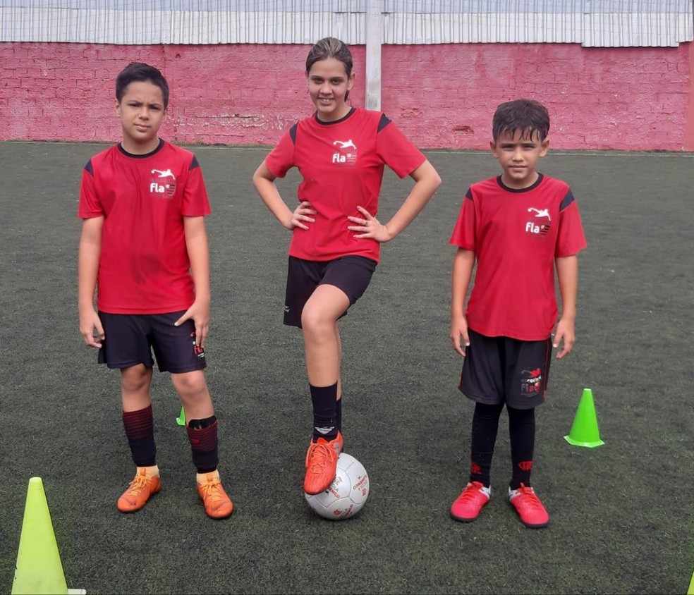 VictÃ³ria Gabrielly serÃ¡ a Ãºnica menina entre os garotos â€” Foto: Arquivo Pessoal