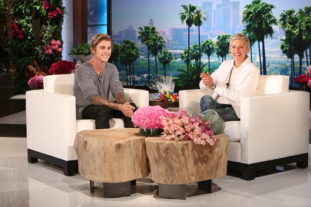 Justin Bieber no programa de Ellen DeGeneres. (Foto: Divulgação)