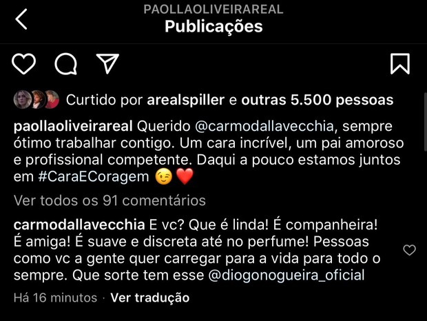 Post de Paolla Oliveira (Foto: Reprodução/Instagram)