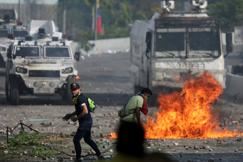 Protesto de 1º de Maio contra o governo Maduro em Caracas, na Venezuela — Foto: REUTERS/Manaure Quintero