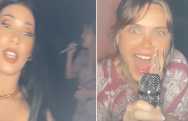 Em Miami, Simaria 'brinca' de The Voice Brasil com Carolina Dieckmann em festa (Foto: reprodução/instagram)