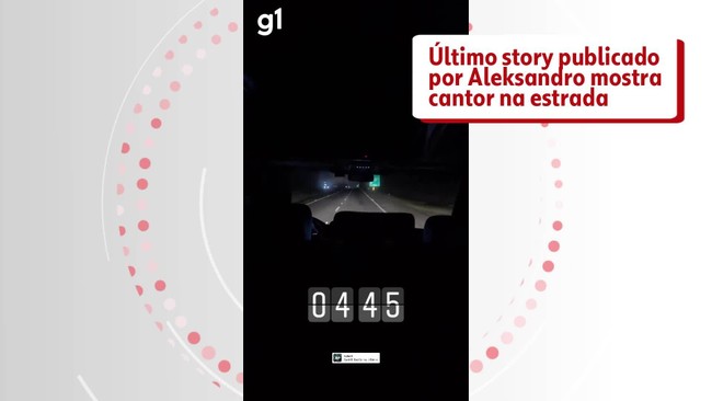 Último story publicado por Aleksandro mostra cantor na estrada