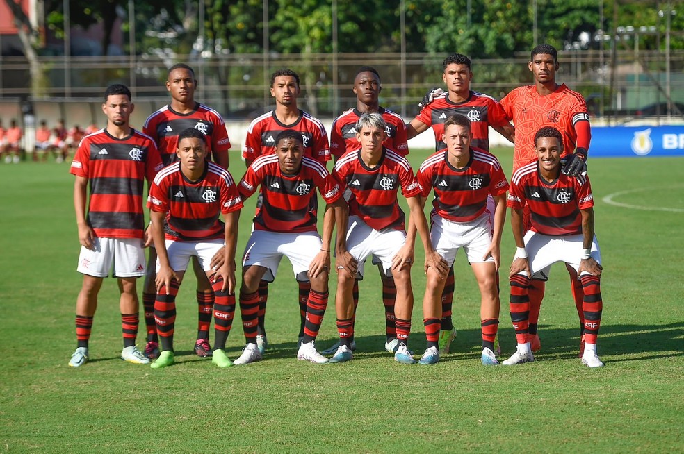 Flamengo em jogo pelo Brasileir&atilde;o sub-20 &mdash; Foto: Marcelo Cortes / Flamengo