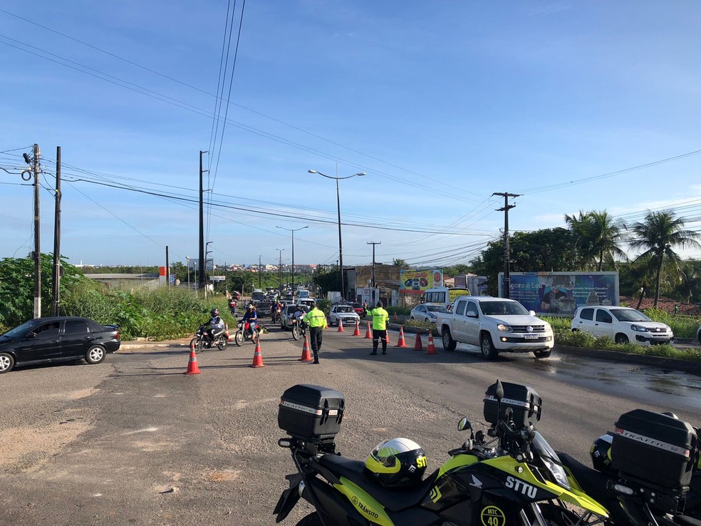 Desvio no trânsito teve início nas primeiras horas da manhã — Foto: Divulgação/STTU