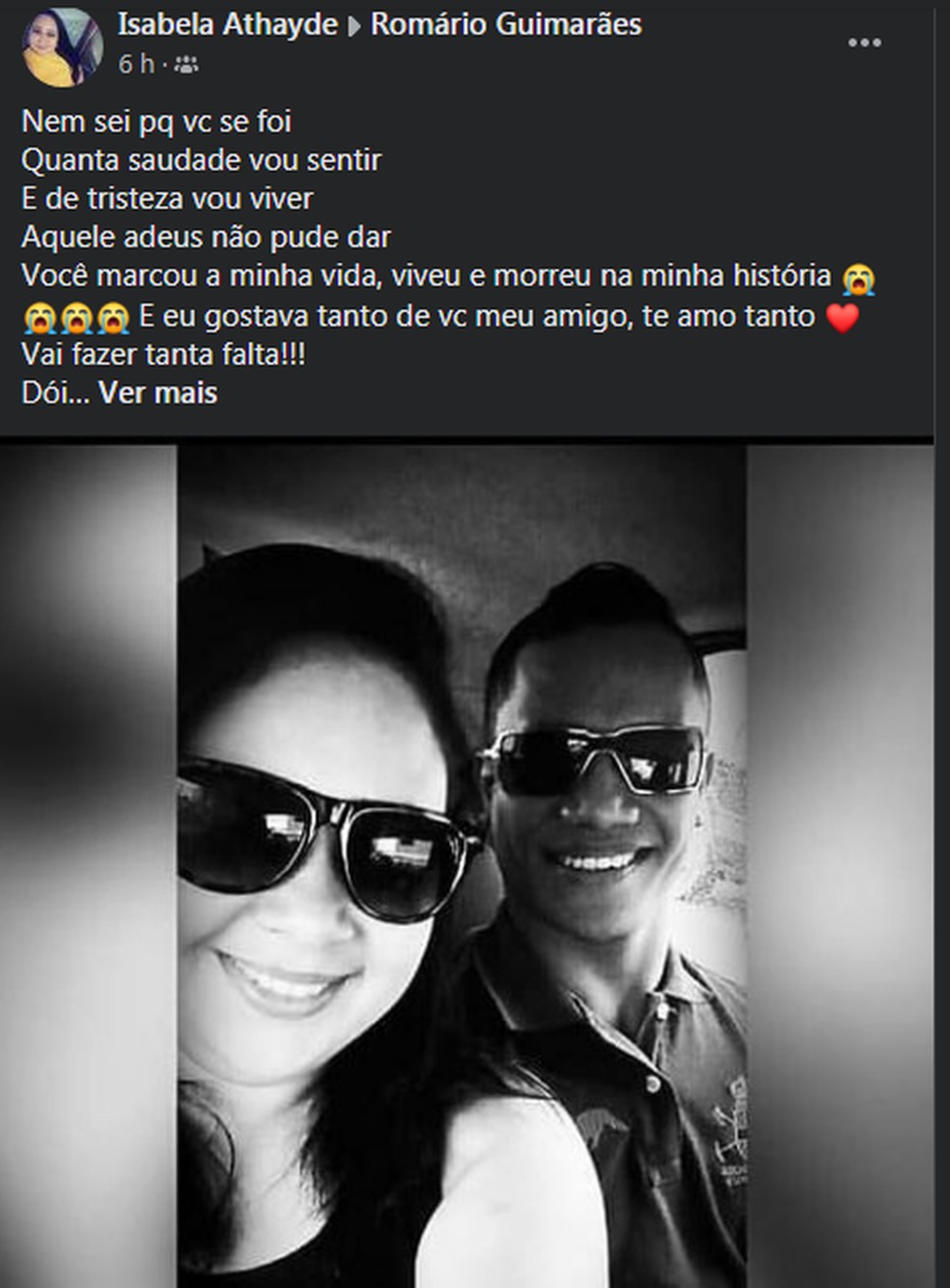 Amigos de Romário lamentam morte do atleta nas redes sociais — Foto: Redes Sociais
