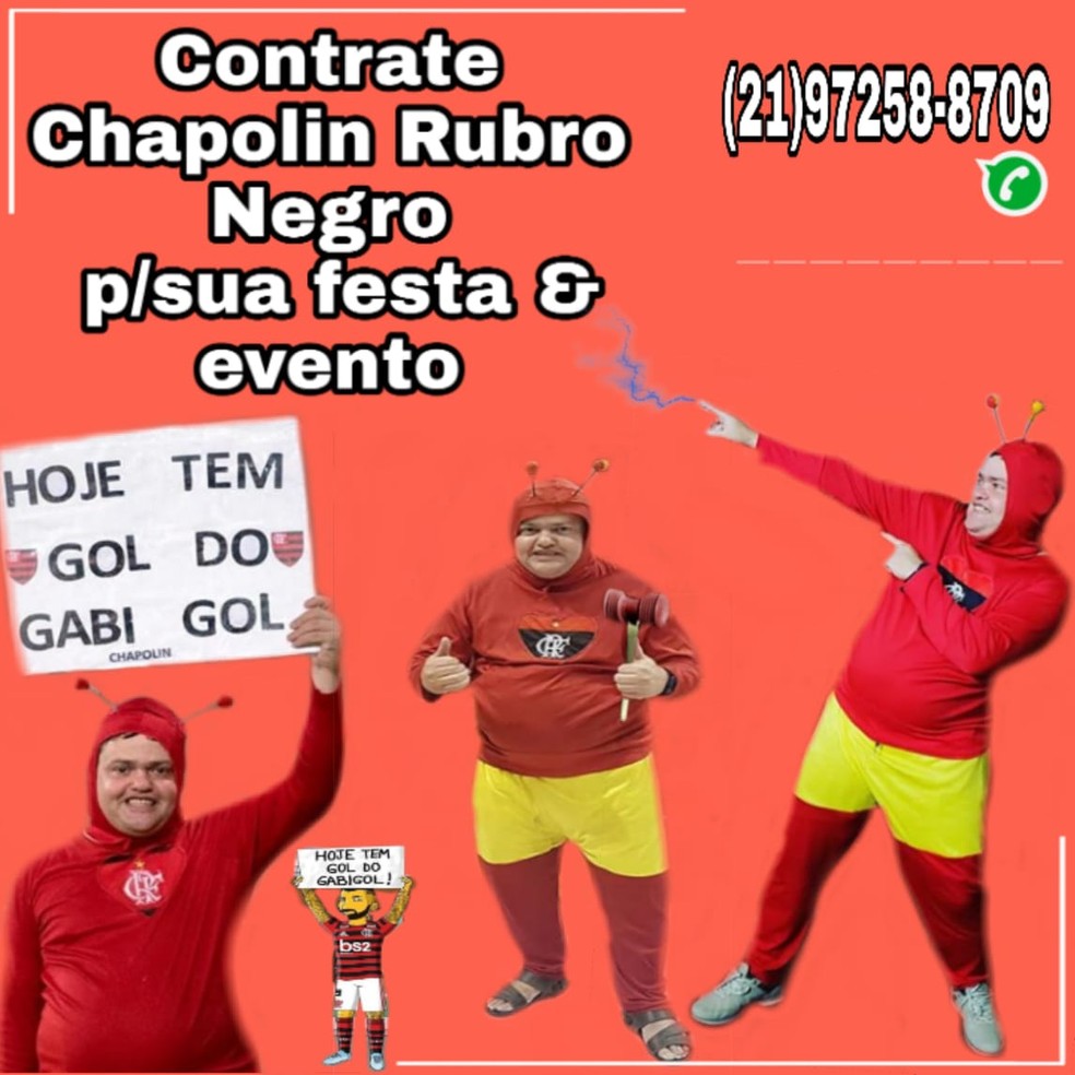 Folheto de propaganda do Chapolin tem número de telefone para falar com a Nadia, sua "agente" — Foto: Reprodução