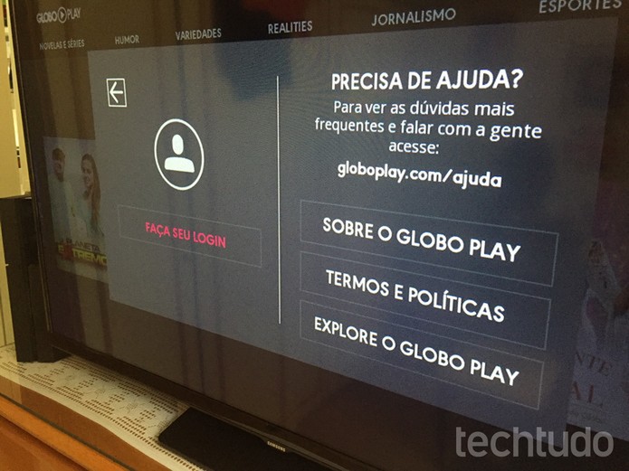 Faça seu login no Globo Play (Foto: Lucas Mendes/TechTudo)