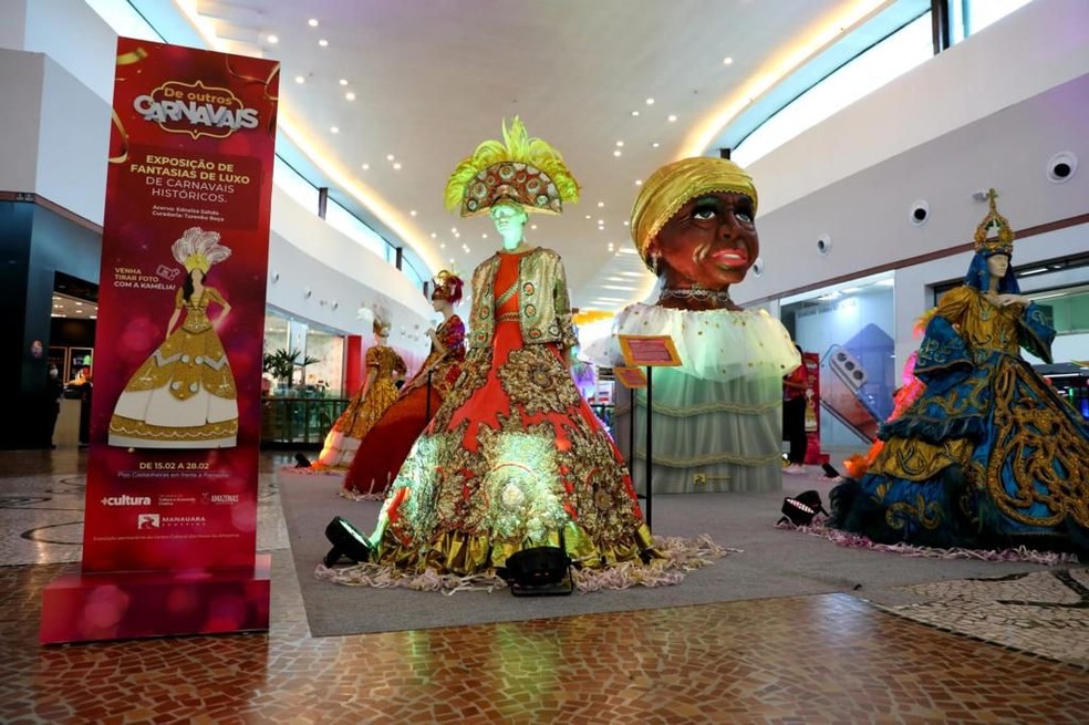 Manauara Shopping expõe fantasias históricas do acervo da Secretaria de Cultura. — Foto: Divulgação