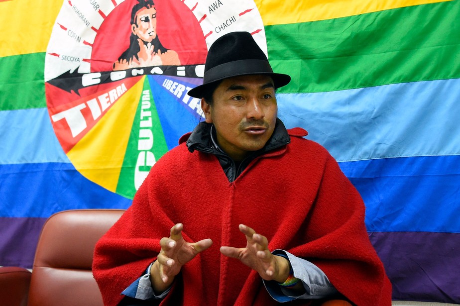 Leonidas Iza, líder do maior grupo indígena do Equador, será candidato à Presidência