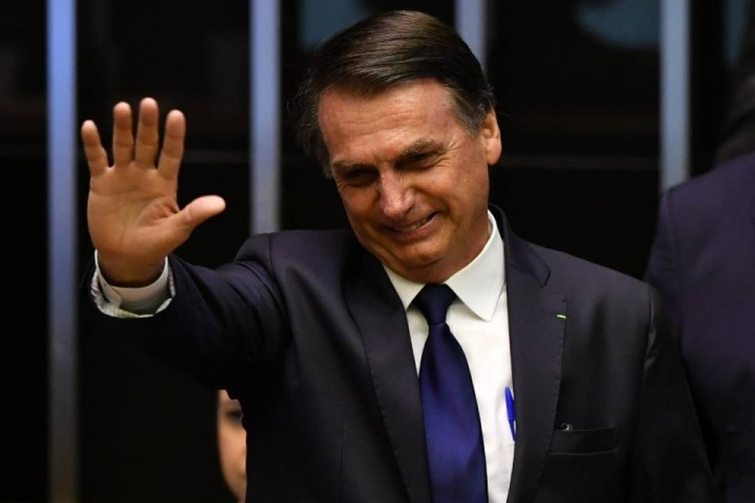 O presidente eleito Jair Bolsonaro durante cerimônia de posse no Congresso