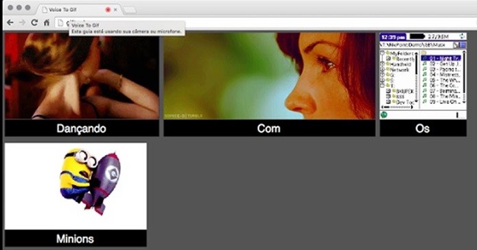 Site também mostra frases em forma de GIF (Foto: Reprodução/Melissa Cossetti)