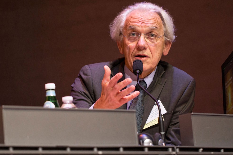 Gérard Mourou, um dos vencedores do Nobel de Física de 2018, em foto de arquivo  — Foto: Jeremy Barande/Ecole Polytechnique via AP