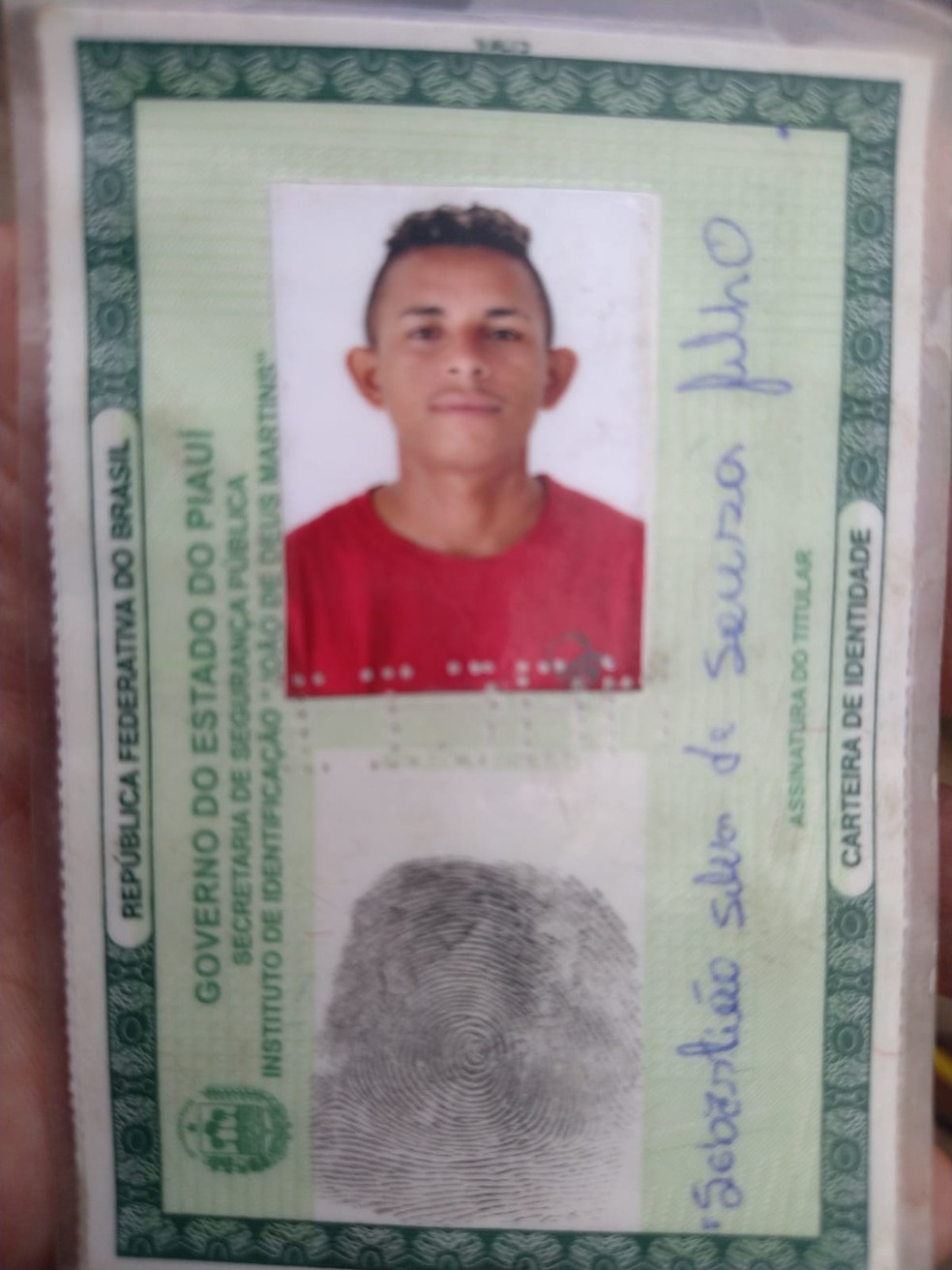 Sebastião Silva de Sousa Filho, de 28 anos — Foto: Divulgação/PM-PI