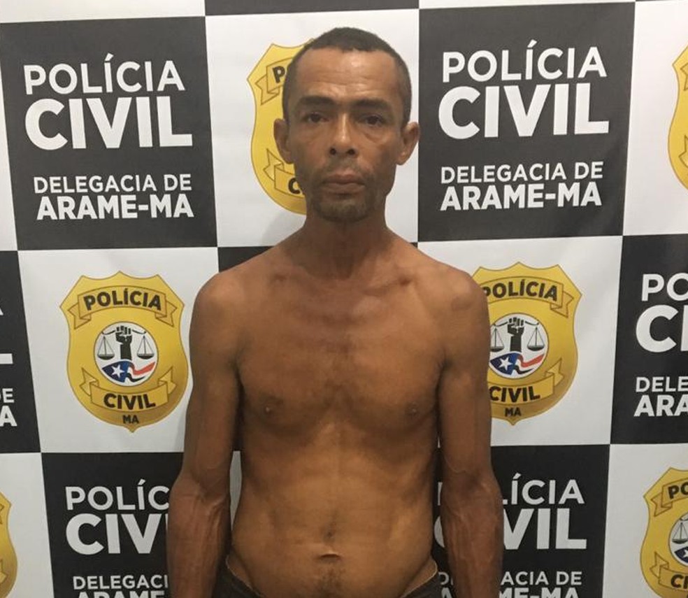 AntÃ´nio Francisco da Luz foi preso em Arame por suspeita de estupro contra as prÃ³prias enteadas, de 10 e 12 anos â€” Foto: DivulgaÃ§Ã£o/PolÃ­cia Civil