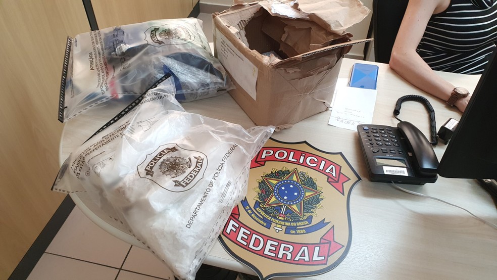 Droga foi foi postada de Rondônia para o Rio Grande do Norte pelos Correios — Foto: Polícia Federal/Divulgação