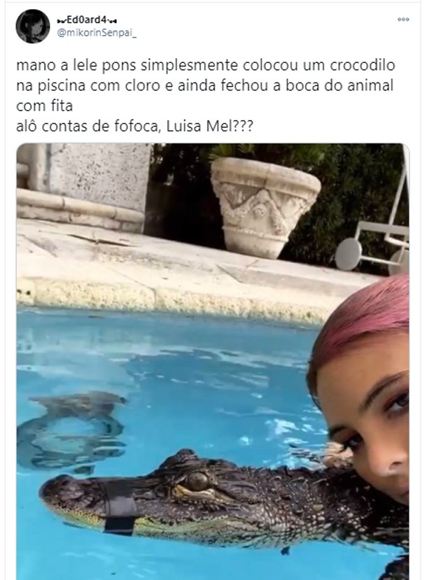 Lele Pons é detonada na web por nadar com jacaré amordaçado (Foto: Reprodução/Instagram)