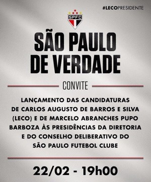 Lançamento campanha de Leco para presidente do São Paulo (Foto: Divulgação)