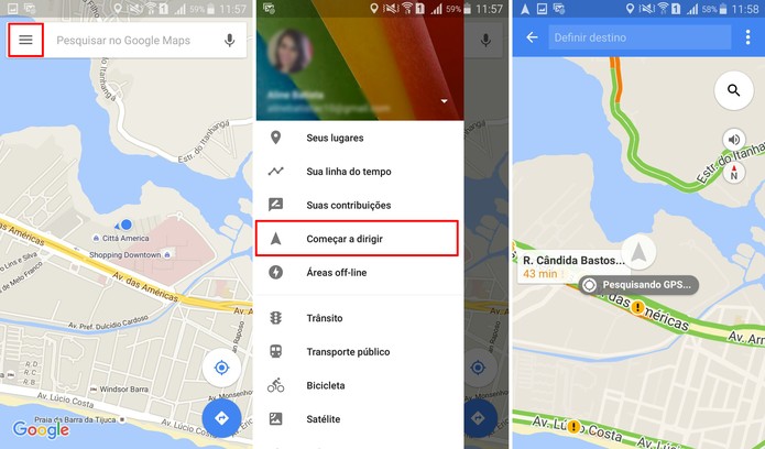 Ative o recurso Modo de Direção do Google Maps no seu smartphone (Foto: Reprodução/Aline Batista)