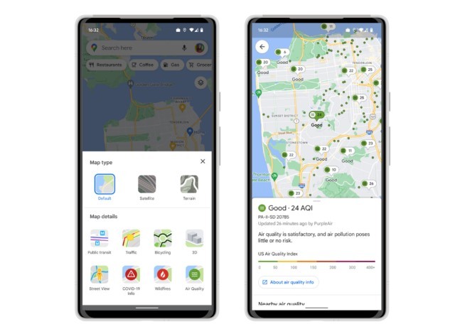 New Google feature shows air quality (Photo: Playback)
