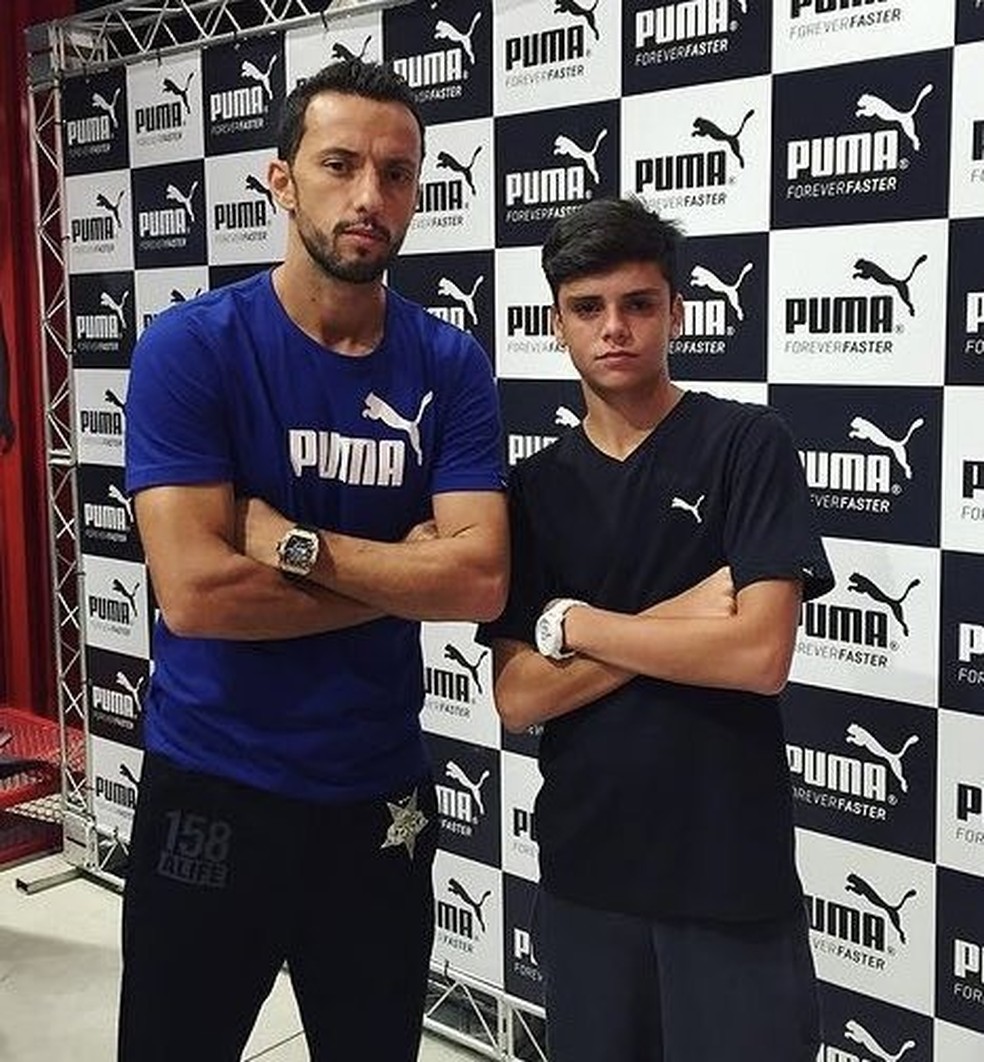 Em 2016, Nen� conheceu Pec em evento de patrocinador � Foto: Reprodu��o
