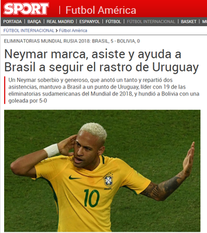 Destaque Sport Neymar (Foto: Reprodução)