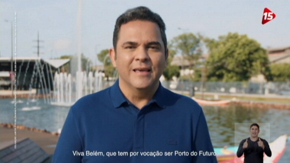 Priante no primeiro dia de propaganda eleitoral gratuita para candidatos à Prefeitura de Belém — Foto: Reprodução