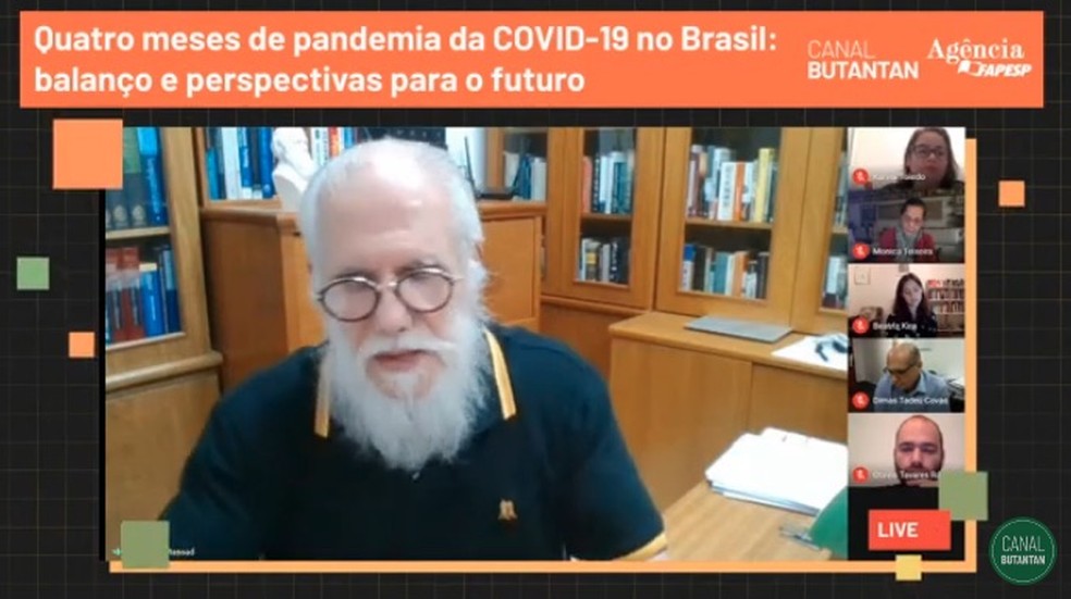 O matemático Eduardo Massad, professor titular da Escola de Matemática Aplicada FGV.   — Foto: Reprodução/Youtube