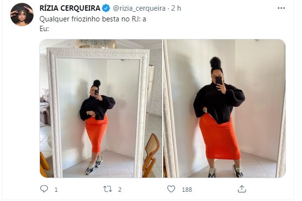Post de Rízia Cerqueira (Foto: Reprodução/Twitter)