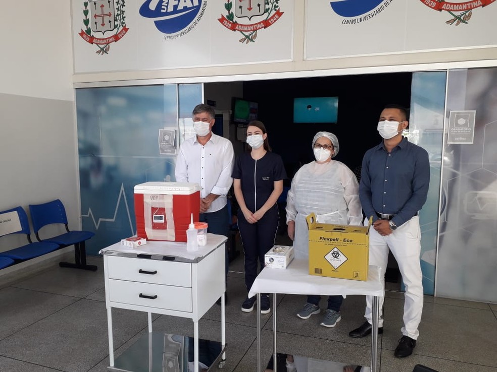 Adamantina começou a aplicação das vacinas contra a Covid-19 nesta quinta-feira (21) — Foto: Mariane Santos/TV Fronteira 