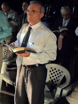 Arni Praxedes em evento na Assembleia de Deus, em Patu (Foto: Vinycius Targino/G1)