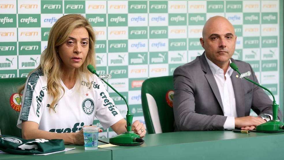 Leila Pereira e Mauricio Galiotte celebram continuidade de parceria no Palmeiras &acirc;?? Foto: Fabio Menotti / Divulga&Atilde;&sect;&Atilde;&pound;o Palmeiras