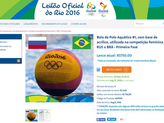 G1 - Leilão online oferece de bolas a bandeiras usadas na