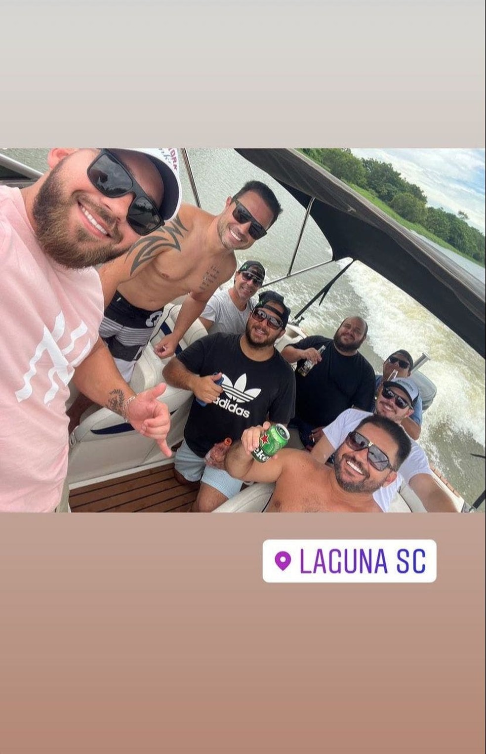 Vereador postou nas redes sociais uma foto na lancha antes do acidente — Foto: Reprodução/ Redes sociais