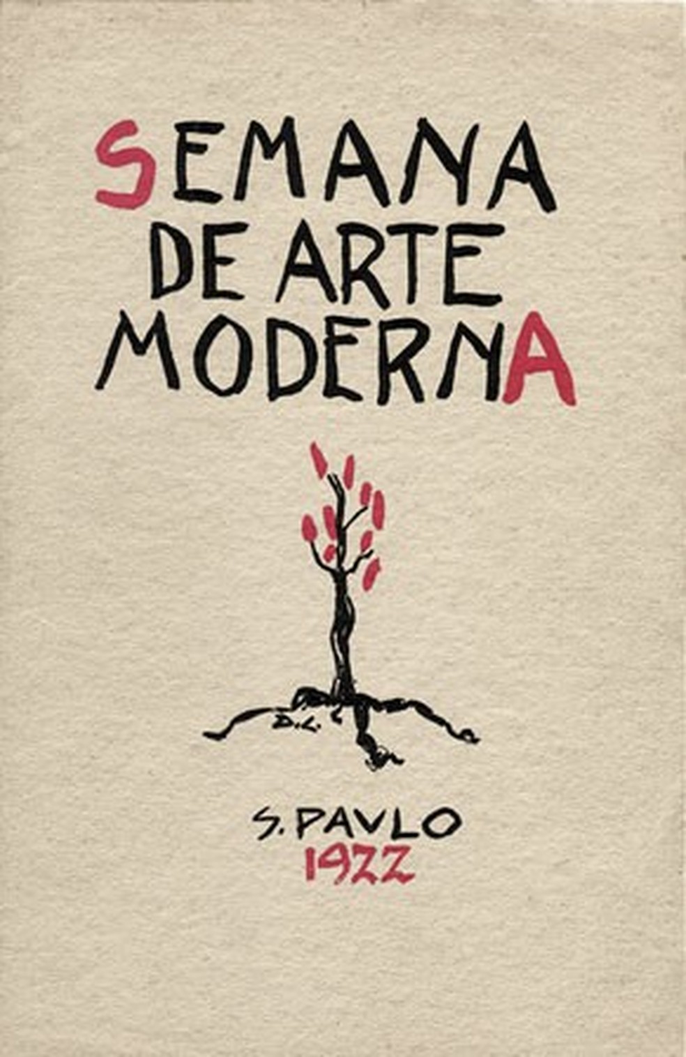 Cartaz criado por Di Cavalcanti para simbolizar a Semana de Arte Moderna de 1922, em SP. — Foto: Reprodução