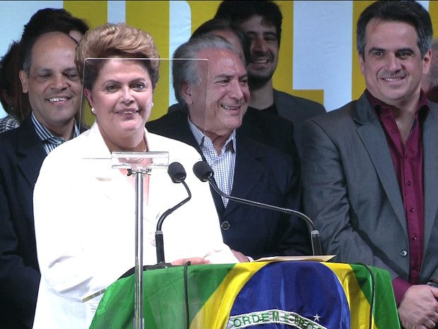 Dilma Rousseff discursa após vencer as eleições/GNews (Foto: Reprodução GloboNews)
