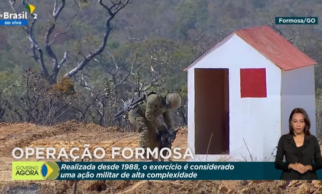 Militar participa de Operação Formosa, em Goiás, na última segunda-feira; manobra contou com a participação do presidente Bolsonaro e ministros