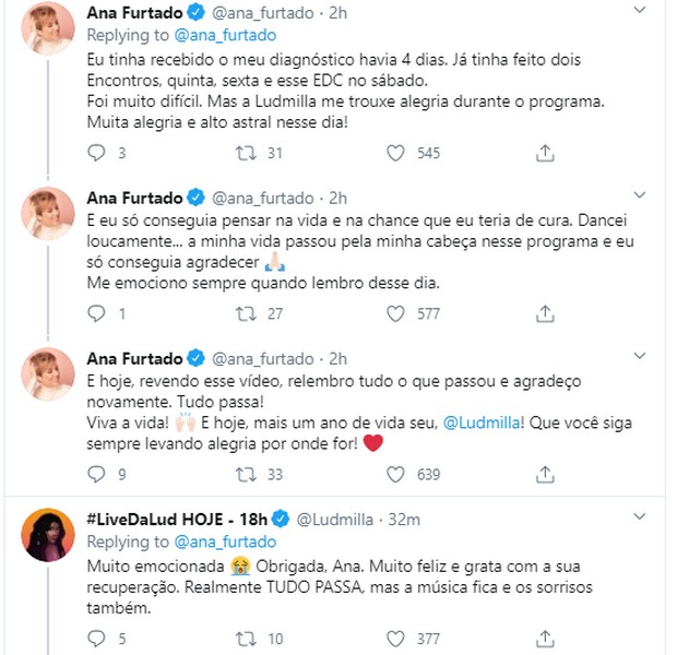 Ana Furtado fala sobre Ludmilla (Foto: Reprodução/Twitter)