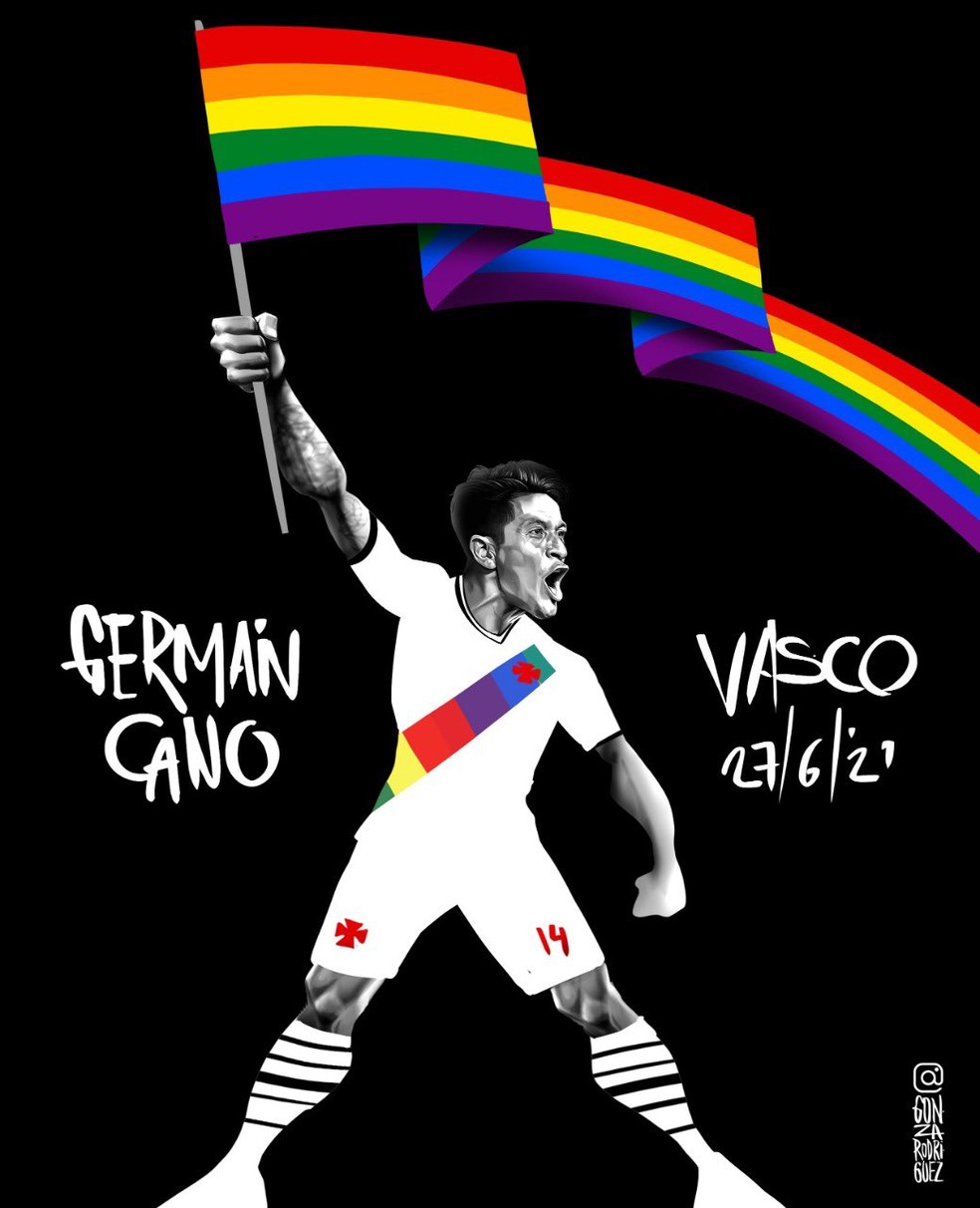 Gonzalo Rodríguez ilustrou gesto histórico de Cano, do Vasco — Foto: Reprodução